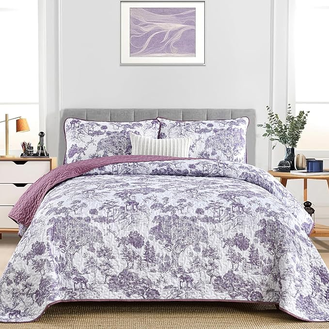 WONGS BEDDING Botanical Quilt Set Queen Size - Image 2