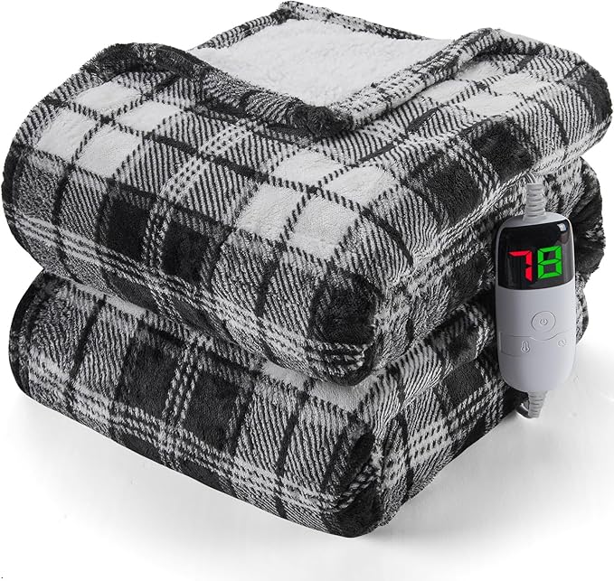 Black Heated Blanket Electric Throw, 50X60 Heating Throw - Image 9