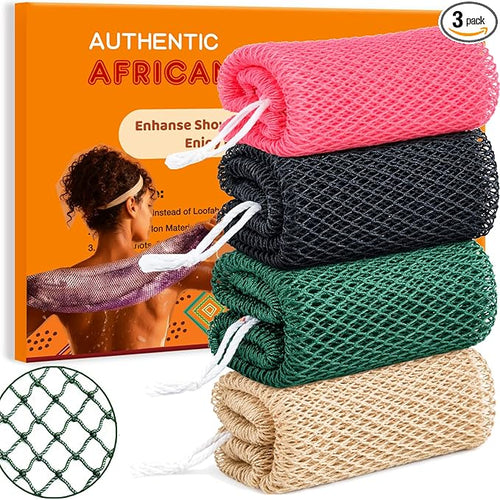 African Net Sponge Authentic, 4 Pieces African Exfoliating Net Sponge Body Back by Unknown