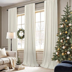 78 Inch Curtains 2 Panel for Bedroom Full Blackout Neutral Boho Window Drape - Image 2
