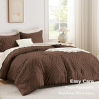 Andency Brown Comforter Set King Size, Boho Soft Warm Tufted Bedding Comforter - Image 3