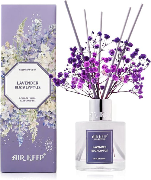 Airkeep Reed Diffuser Set/Lavender Eucalyptus/6.76 fl oz/1 Pack/Home & Office - Image 2