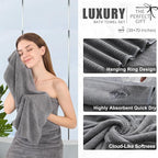8 Piece Bath Towel Set Grey |2 Oversized Large Bath Sheet, 2 Hand Towels - Image 2