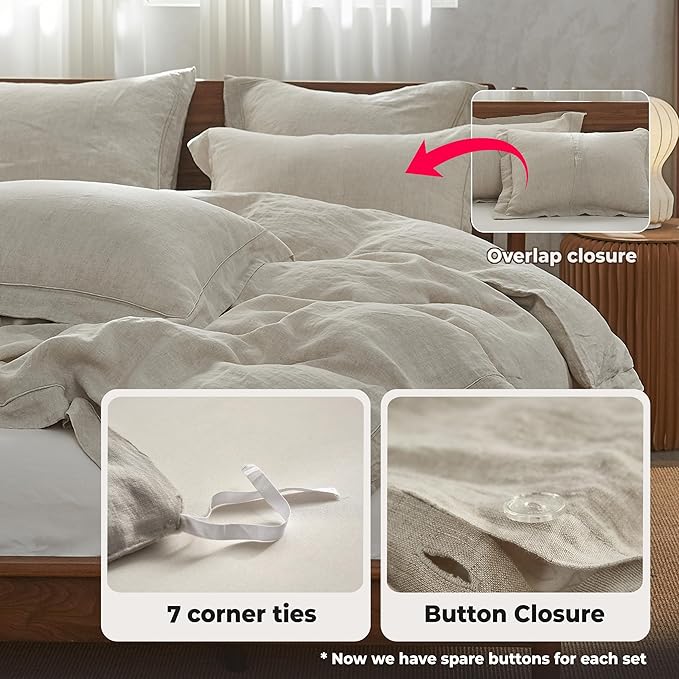 Simple&Opulence 100% Washed Linen Duvet Cover Set - Image 4