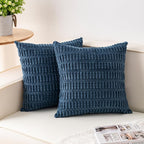 Aegero Pack of 2 Corduroy Decorative Throw Pillow Covers 22x22 Inch Soft by Unknown