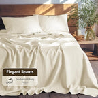 LBRO2M 100% Pure Linen Sheet Set Deep Pocket Up to 16" Bed Sheets Sets - Image 6