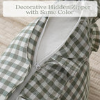 2 Pack Sage Green/White Plaid Ruffle Throw Pillow Covers Farmhouse Checkered - Image 5