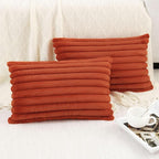 Pallene Faux Fur Plush Fall Throw Pillow Covers 12x20 Set of 2, Luxury Soft - Image 4