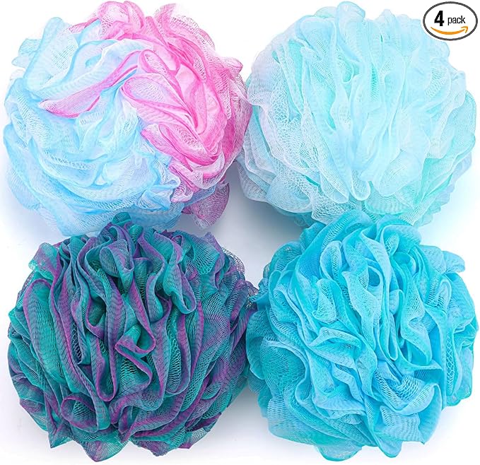 BTYMS XXL Loofah Bath Sponge 100g/pc, Extra Large Shower Puffs Exfoliating Mesh by BTYMS