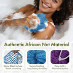 Bathway Loofah Bath Sponge, 2 Pack African Net Sponge Authentic, Exfoliating - Image 3