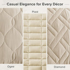 Comfort Spaces King Quilt Set Modern Reversible Diamond Coverlet King Bedding - Image 5