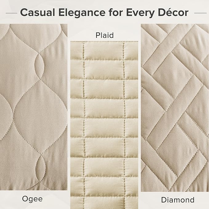 Comfort Spaces Queen Quilt Set Modern Reversible Diamond Coverlet Queen Bedding - Image 5