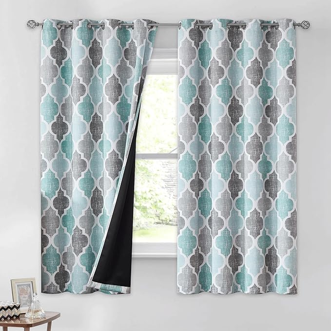 Beauoop 100% Blackout Curtains 45 Inches Long 2 Panels by Beauoop