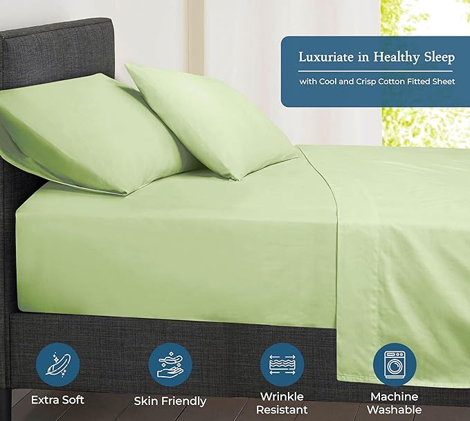 Royale Linens 400 Thread Count 100% American Grown Cotton Fitted Sheet Queen - Image 3