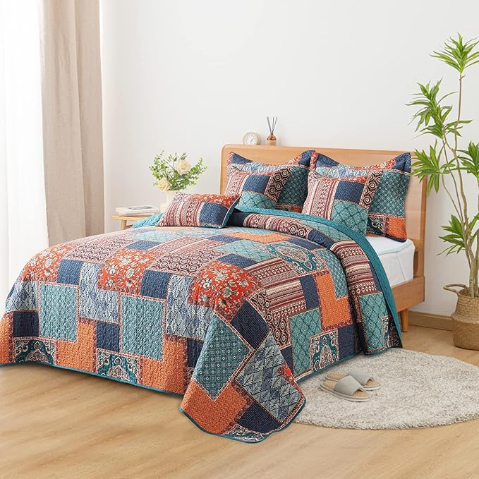 BEDIFANY 3 Pieces Cotton King Size Quilt Sets, Lightweight Bedspread King Size - Image 7