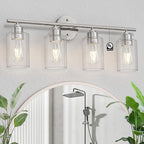Espird Bathroom Vanity Light Fixtures Brushed Nickel, 4 Lights Rustic Farmhouse by Espird