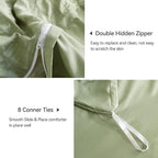 JELLYMONI Light Green Duvet Cover Queen Size, Soft Breathable Seersucker Duvet - Image 5