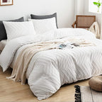 WARMDERN Boho Duvet Cover Set, Tufted Bedding Duvet Covers Soft Washed - Image 2