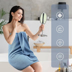 POLYTE 430 GSM Microfiber Quick Dry Lint Free Oversize Bath Towel Set, 6 Piece - Image 6
