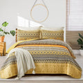 WONGS BEDDING Yellow Orange Bohemian King Quilt, Boho Quilt King Size, by WONGSBEDDING