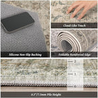 Washable 3x5 Entryway Rug, Boho Non-Slip Vintage Distress Small Rugs - Image 5