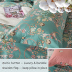 FADFAY Twin XL Duvet Cover Set Button Closure Floral Bedding Set 100% Cotton - Image 4