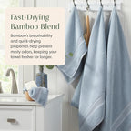 Springtree Home Luxury Bamboo Rayon Bath Towel Set 6 Piece Set | 35% Bamboo - Image 3