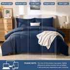 CozyLux Twin XL Comforter Set Navy Blue - Image 6