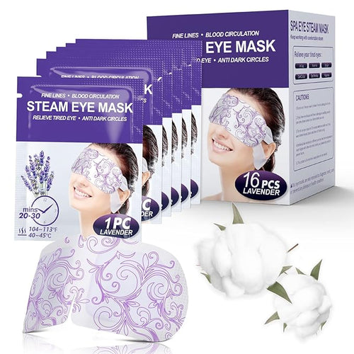 16 Packs Steam Eye Masks for Dry Eyes, Lavender Heated Eye Mask, Relief Tired by ProCIV