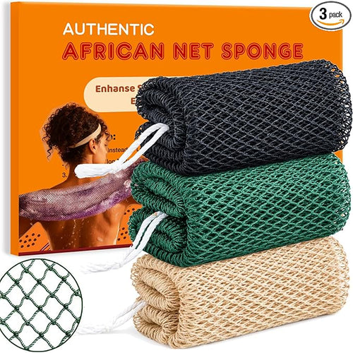 African Net Sponge Authentic, 3 Pieces African Exfoliating Net Sponge Body Back by Unknown