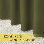 NICETOWN Olive Bedroom Curtains 72 inches Long, Grommet Blackout Thermal - Image 5
