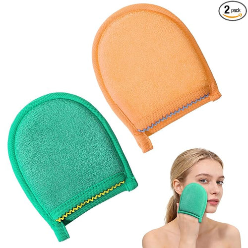 2 Pcs Exfoliating Facial Scrubber Mitt, Face Deep Exfoliating Cleaning by Unknown