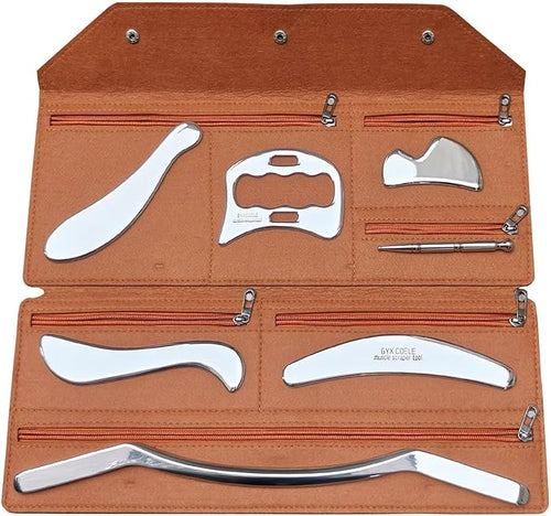 7 in 1 Stainless Steel Muscle Scraper Tool Set, IASTM Tool, Scraping Massage by GYXCOELEIASTMTOOL