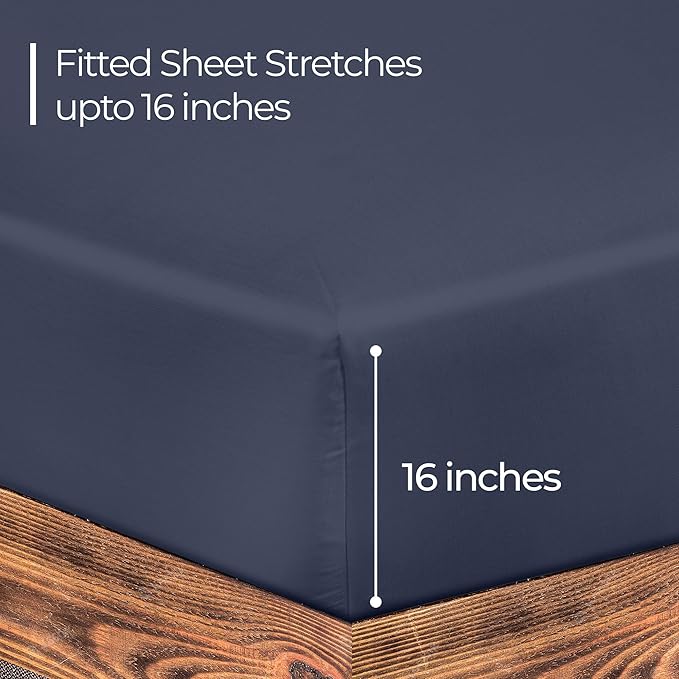 ROYALE LINENS 300 Thread Count 100% Long Staple Combed Cotton Fitted Sheet Full - Image 2