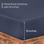 ROYALE LINENS 300 Thread Count 100% Long Staple Combed Cotton Fitted Sheet Queen - Image 2
