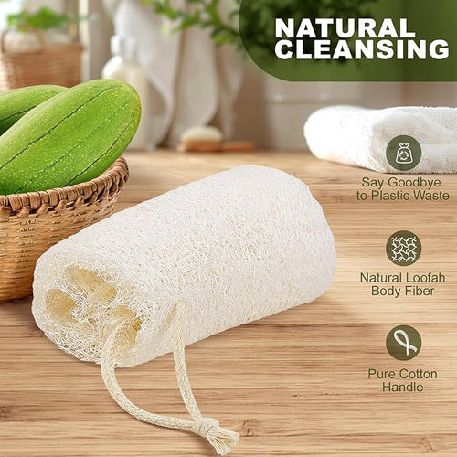 7 Pack Natural Loofah Body Scrubber Sponge, 5 Inches Organic Luffa - Image 2