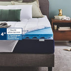 Sleep Innovations Dual Layer 4 Inch Memory Foam Mattress Topper, King Size - Image 3