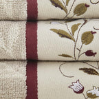 Madison Park Serene 100% Cotton Bath Towel Set Luxurious Floral Decorative - Image 7