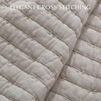 EVERGRACE Cross Stitch Pre-Washed Cotton Quilt Bedding Set Queen Size, - Image 3