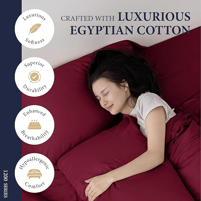 100% Egyptian Cotton Queen Size Sheets Set - Image 2