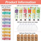 AZEN 120 Sets Bulk Gifts, Hand Cream and Lip Balm Bulk Set - Image 2