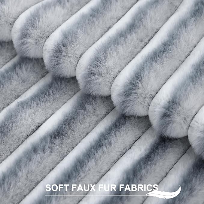 Pallene Faux Fur Plush Throw Pillow Covers 22x22 Set of 2, Luxury Soft Fluffy - Image 2