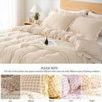Gingham Duvet Cover Twin Size, 2 Pieces Soft Breathable Microfiber Plaid - Image 4