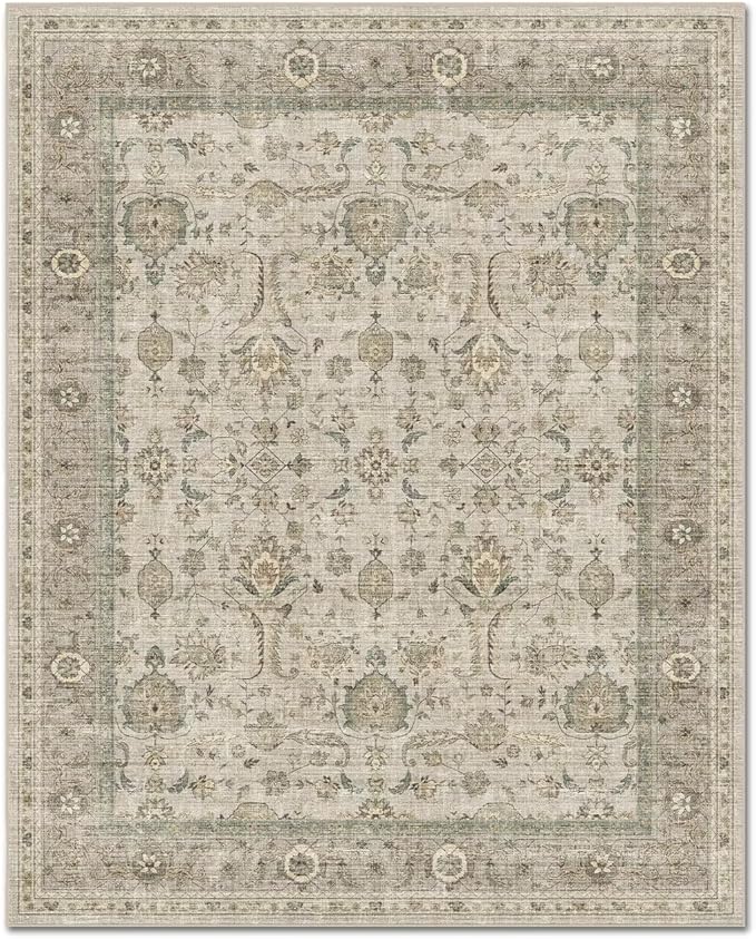 Washable 3x5 Entryway Rug, Boho Non-Slip Vintage Distress Small Rugs - Image 8