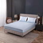 Homiest Baby Blue Satin Fitted Sheet King Size, Deep Pocket, Luxury & Ultra - Image 8