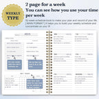 Undated Weekly Planner- Weekly Goals Notebook, A5 To Do List Planner, Habit - Image 4