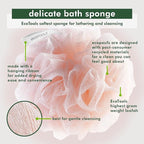 EcoTools EcoPouf 3 Pack Bath Sponge Set, Soft Recycled Netting Shower Poufs - Image 2