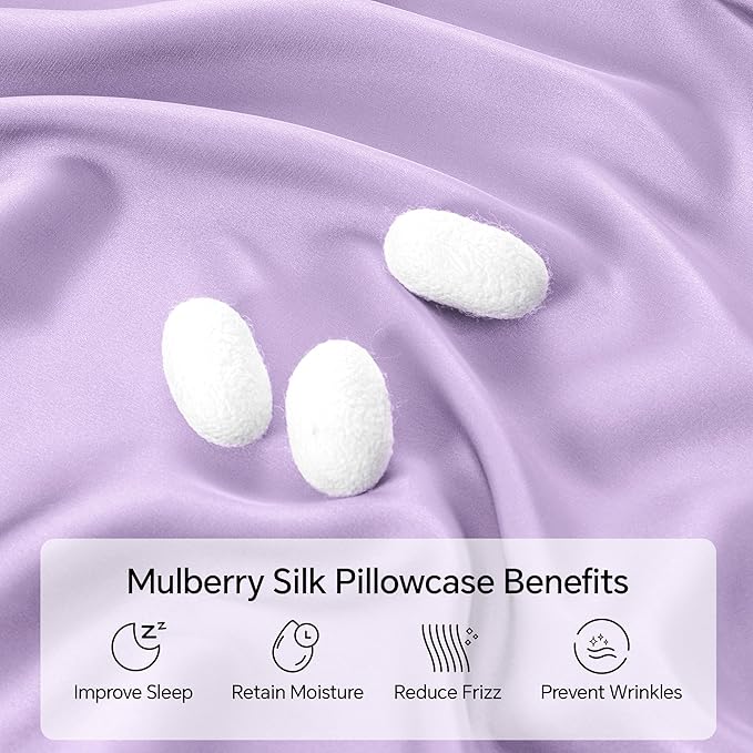 INFIIXSO Silk Pillow Cases 2 Pack Standard Size, Ultra Smooth & Soft Mulberry - Image 2