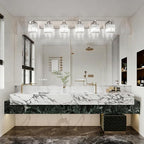 Aipsun Brushed Nickel Bathroom Light Fixtures 6 Light Vanity Lighting Fixture - Image 2