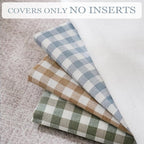 Blue White Plaid Euro Pillow Shams Ruffle Pillowcases Set of 2, Shabby - Image 8